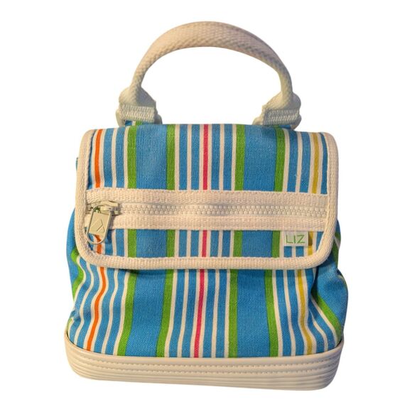 Liz by Liz Claiborne Mini Tote HandBag Top Handle Multi Pockets Rubber Bottom - Picture 1 of 10